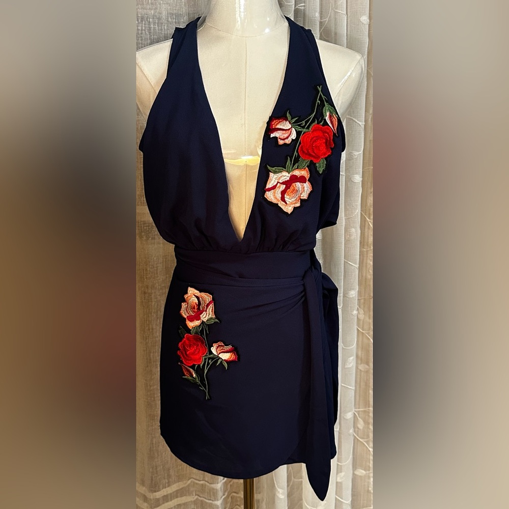 Navy Skort Romper